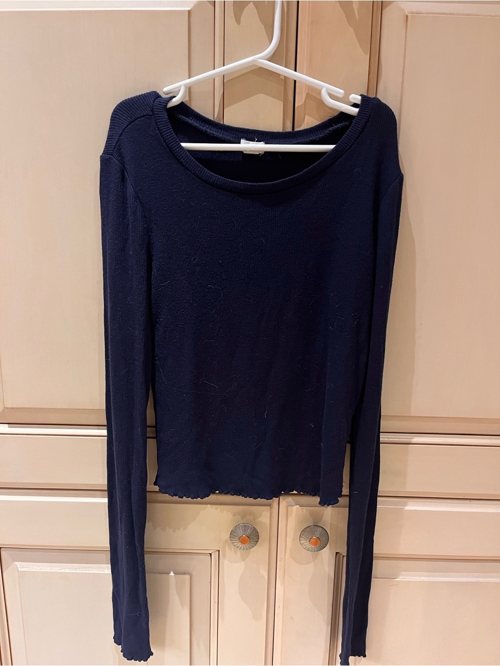 Women’s Classic Navy Long-Sleeve Knit Top
